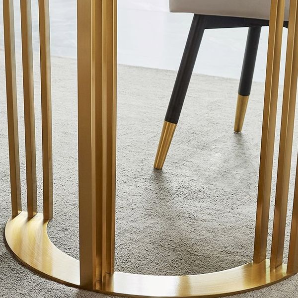 Marble Dining Table 79" Gold Dining Table Rectangular Stainless Steel Dining Table