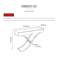 Modern High Gloss Wood Top Gold Stainless Steel Console