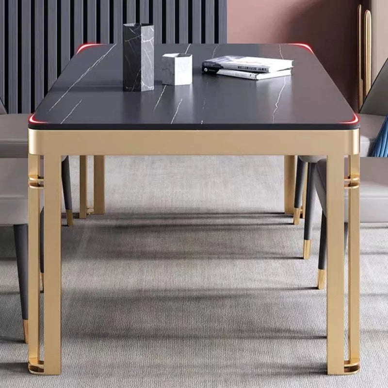 4 Double Lined Gold Stainless Legs with Rock/Stone top