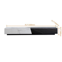 White&Black Stone TV Stand With Drawer For TVs Up To 78 Inch Media Console