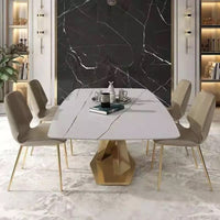 Modern Luxury Gold X Base Marble Top Dining Table